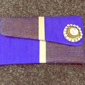 Cute blue and gold clutch